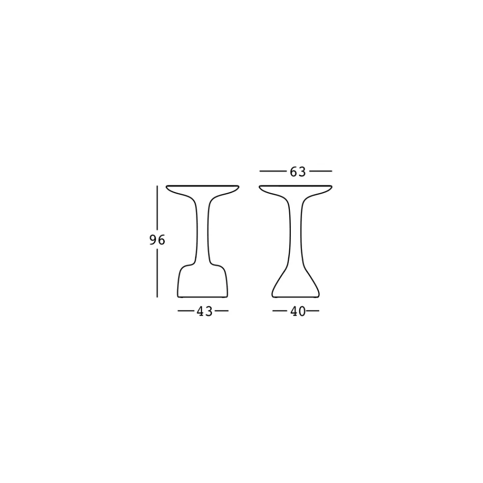 Utomhussoffbord i färgad polyeten 96 cm Tillverkat i Italien - Uliveto Viadurini