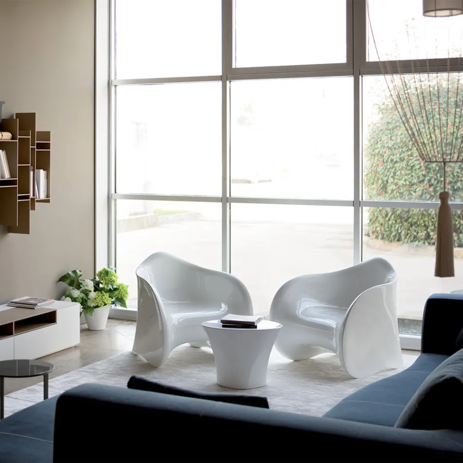 Utomhus soffbord i färgad polyeten tillverkad i Italien - Igorina Viadurini