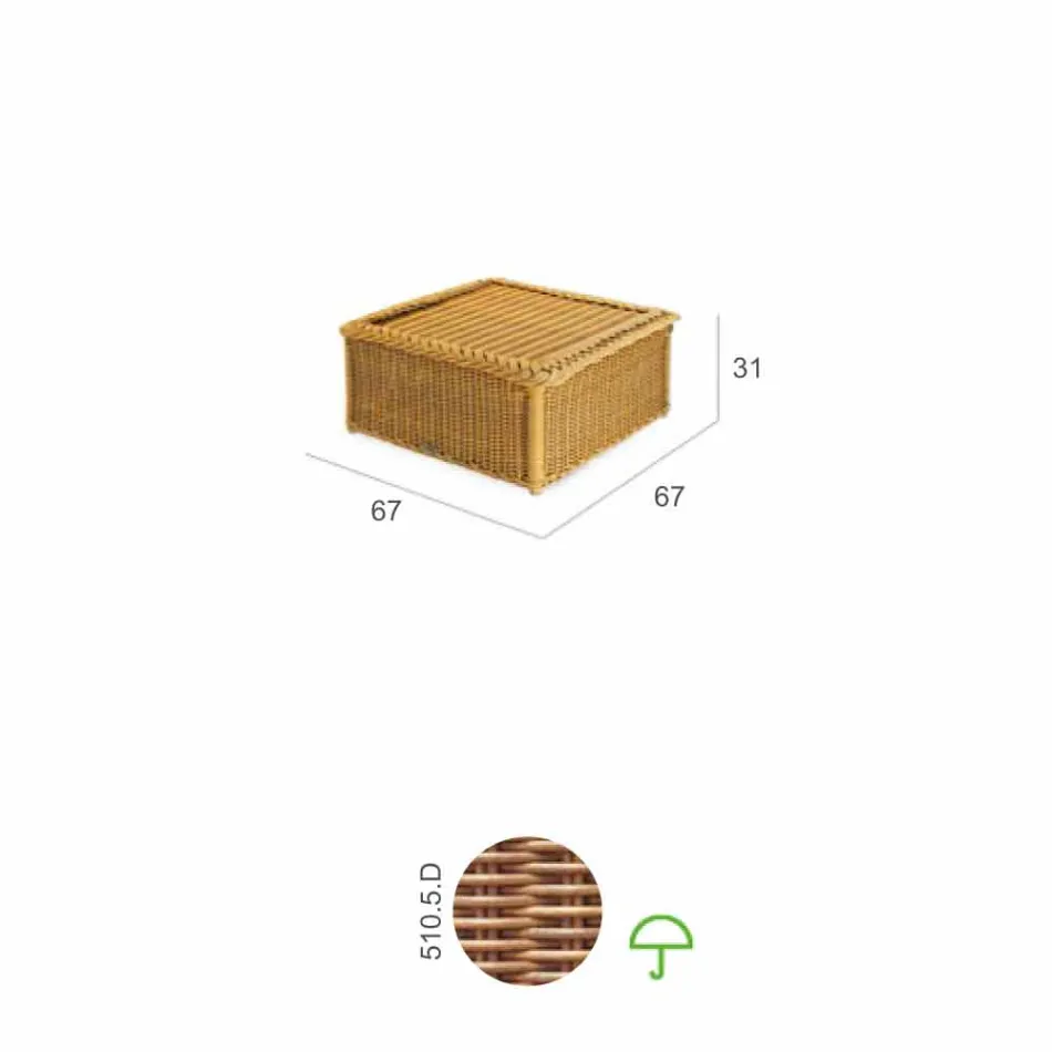 Bord för utomhus tillverkat helt av polyeten flätad handen Matt Viadurini