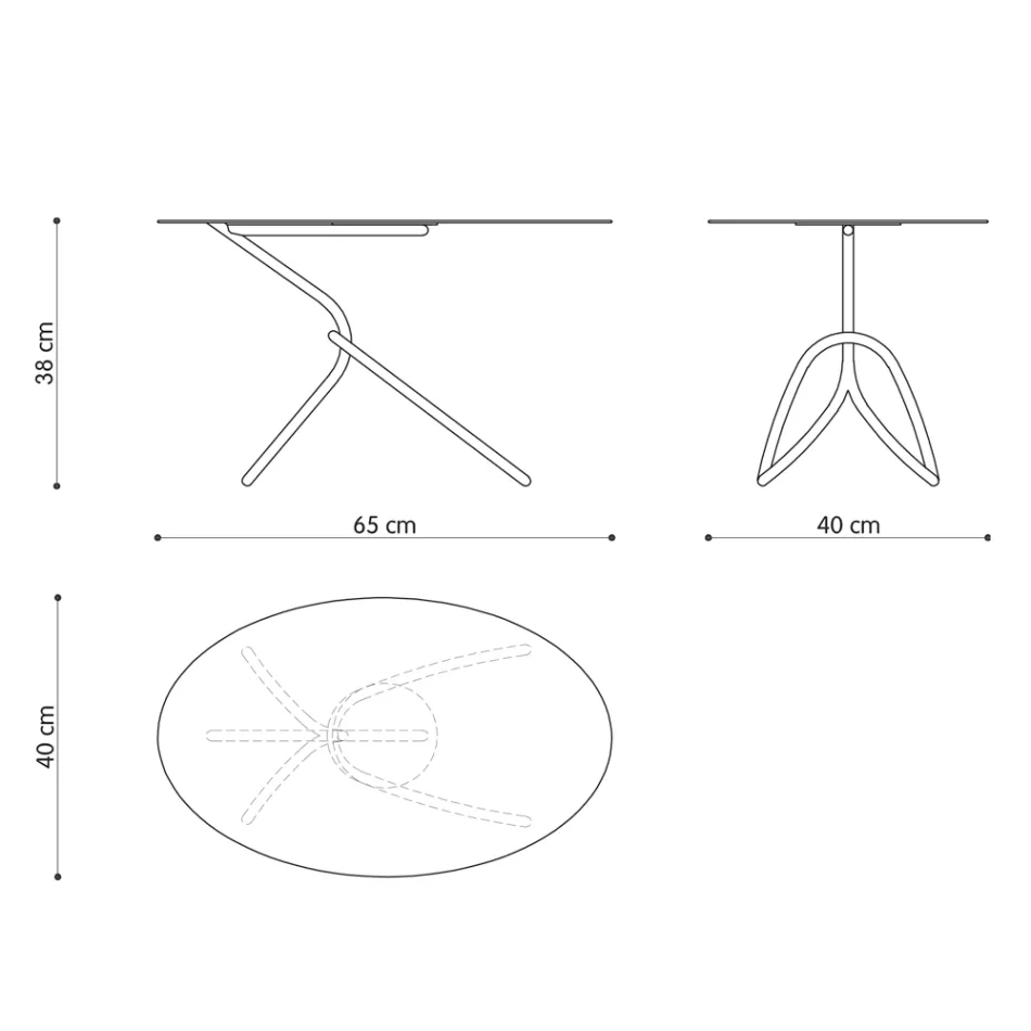 Fint soffbord utomhus i målad metall Tillverkat i Italien - Lübeck Viadurini