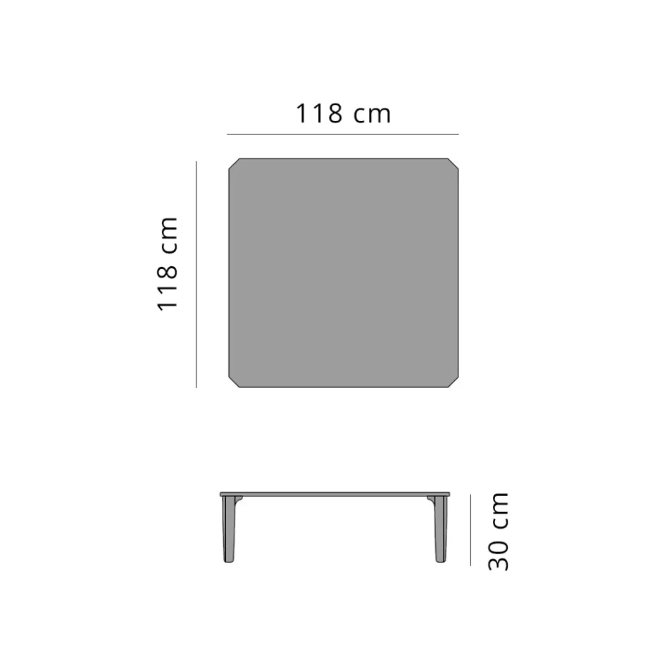 Fyrkantigt utomhussoffbord i aluminium och högkvalitativt stengods - Filomena Viadurini