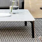 Fyrkantigt utomhussoffbord i aluminium och högkvalitativt stengods - Filomena Viadurini