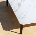 Fyrkantigt utomhussoffbord i aluminium och högkvalitativt stengods - Filomena Viadurini