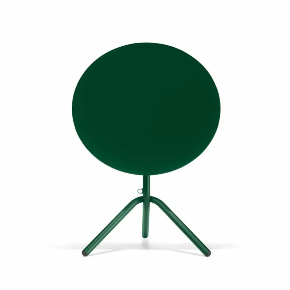 Rund utomhusmetall- och plåtbord tillverkad i Italien - Alberic Viadurini