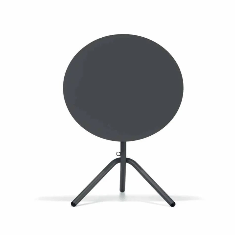 Rund utomhusmetall- och plåtbord tillverkad i Italien - Alberic Viadurini