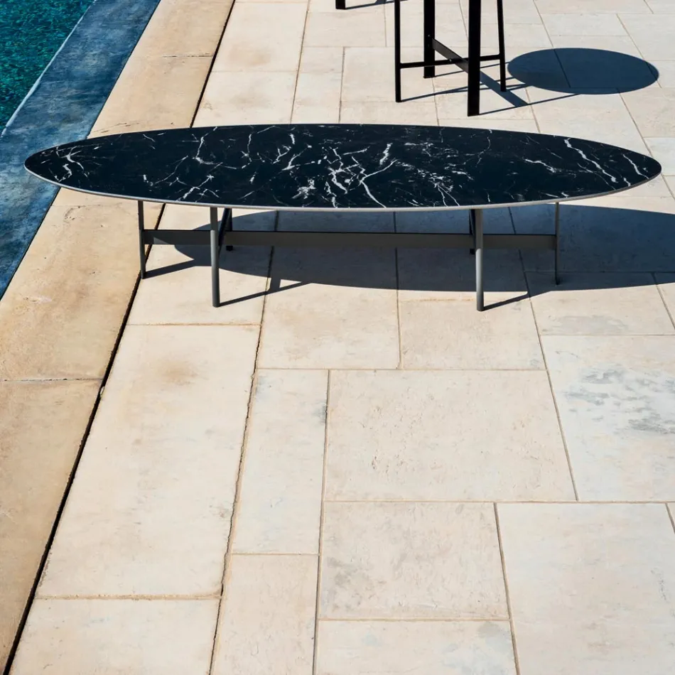 Utomhus soffbord stålkonstruktion tillverkad i Italien - Börja med Myyour Viadurini