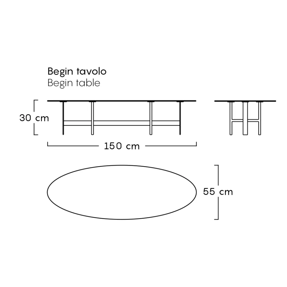 Utomhus soffbord stålkonstruktion tillverkad i Italien - Börja med Myyour Viadurini