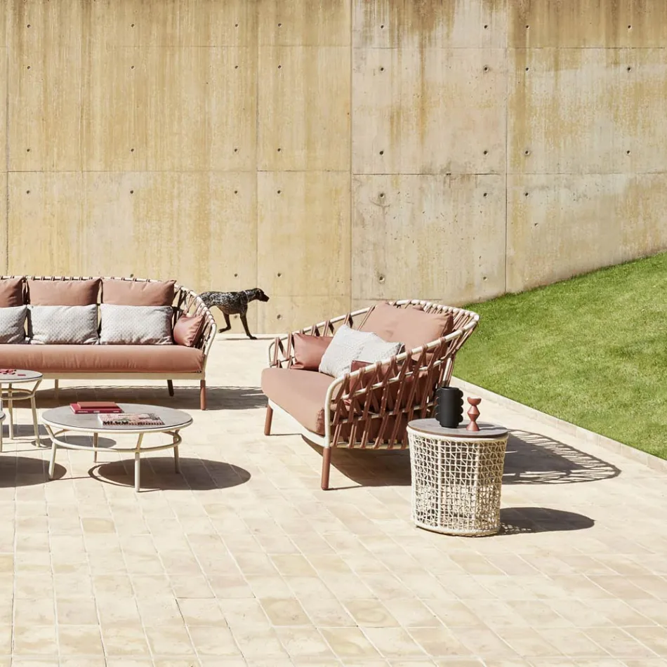 Trädgårdssoffbordsfot i aluminium Made in Italy - Emma by Varaschin Viadurini