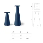 Trädgårdssoffbordsunderrede i polyeten och HPL-skiva Tillverkad i Italien - Lucy Viadurini