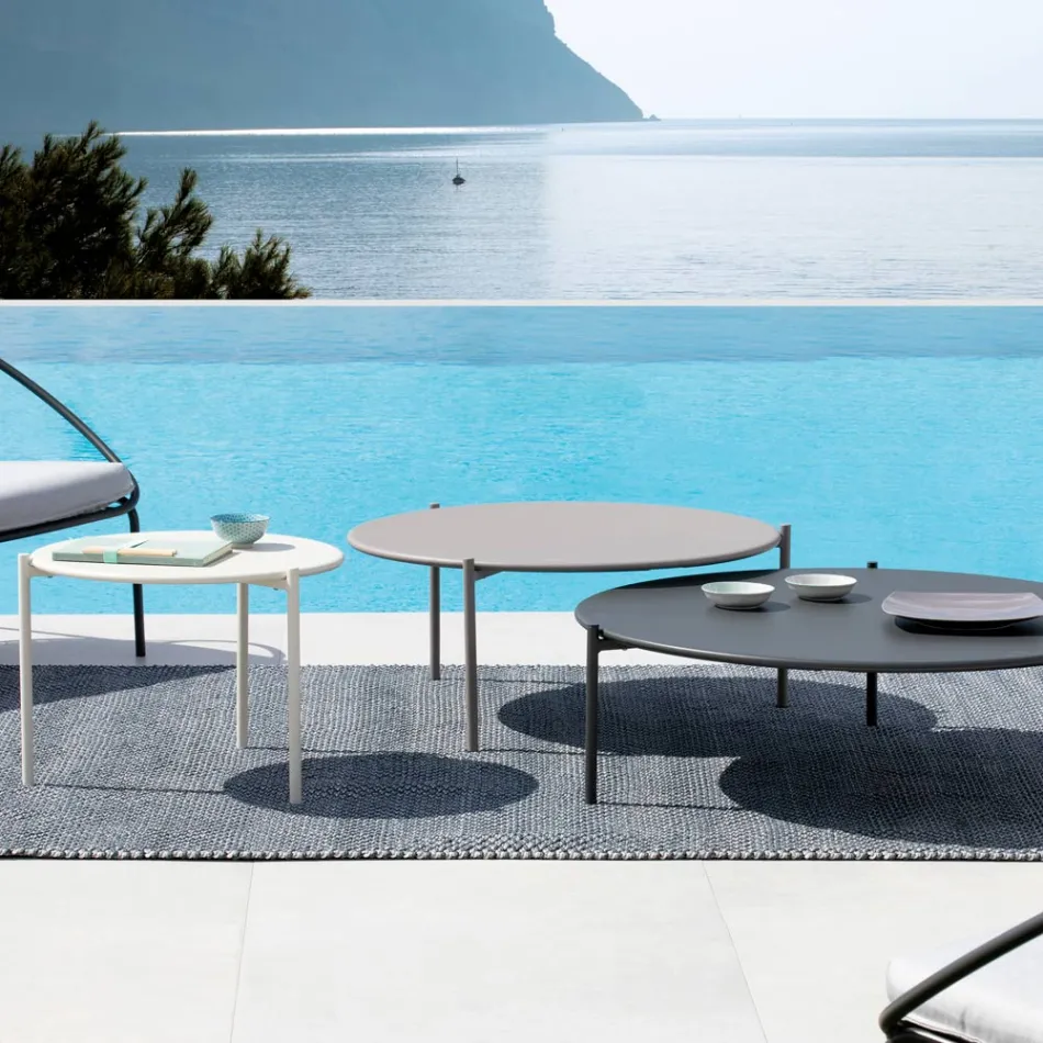 Trädgårdssoffbord i stål i olika storlekar Tillverkat i Italien - Sansa Viadurini