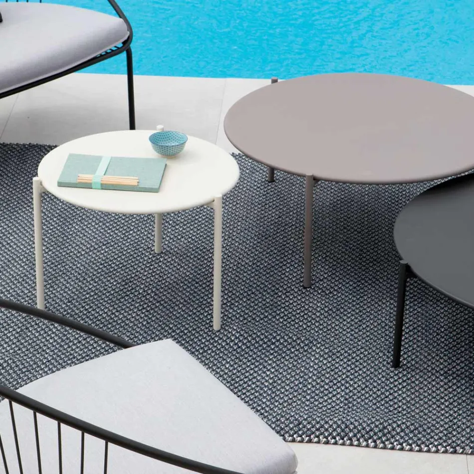 Trädgårdssoffbord i stål i olika storlekar Tillverkat i Italien - Sansa Viadurini