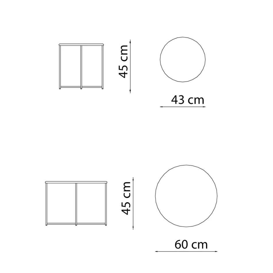 Trädgårdssoffbord i galvaniserat stål i olika storlekar Tillverkat i Italien - Brienne Viadurini