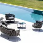 Trädgårdssoffbord i galvaniserat stål Tillverkat i Italien - Brienne Viadurini