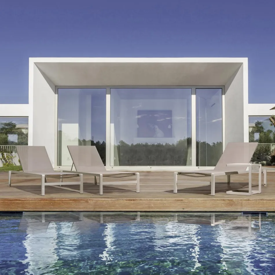 Trädgårdssoffbord i målat aluminium, Homemotion, 2 delar - Rodric Viadurini