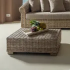 Trädgårdssoffbord i naturfiber från Kubù - Isildur Viadurini