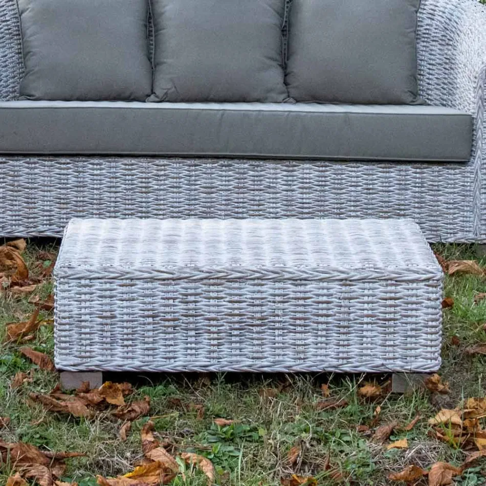 Trädgårdssoffbord i naturfiber från Kubù - Isildur Viadurini