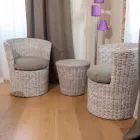 Trädgårdssoffbord i naturfiber från Kubù - Yokai Viadurini