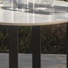 Trädgårdssoffbord i stengods och stål tillverkat i Italien - Börja med Myyour Viadurini