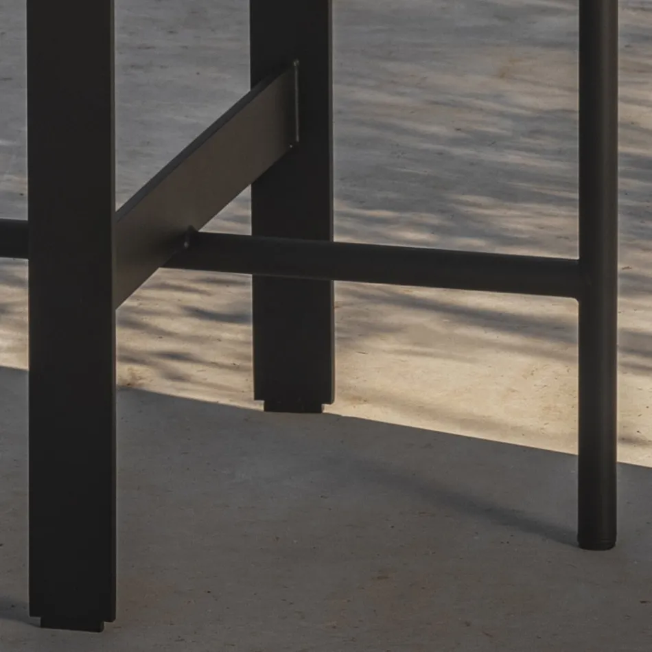 Trädgårdssoffbord i stengods och stål tillverkat i Italien - Börja med Myyour Viadurini