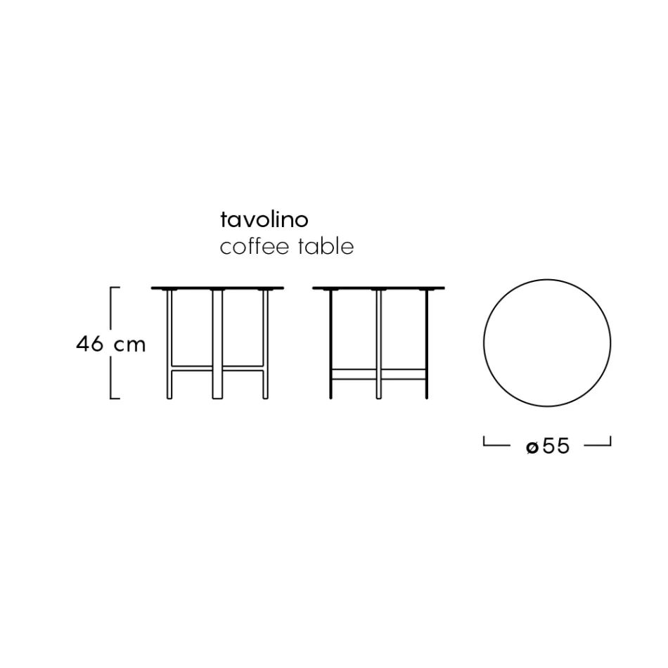 Trädgårdssoffbord i stengods och stål tillverkat i Italien - Börja med Myyour Viadurini