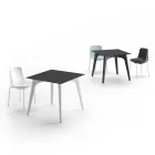 Trädgårds soffbord i HPL och polyeten Tillverkat i Italien - Rizia Viadurini