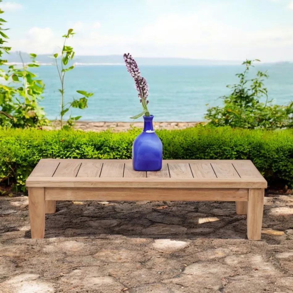 Trädgårdssoffbord i naturligt teak - Artes Viadurini