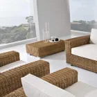 Trädgårdssoffbord i handvävd polyrotting - Yoko Viadurini