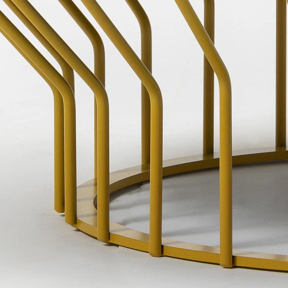 Trädgårdssoffbord i glaskeramik och metall Tillverkat i Italien - Guerrino Viadurini