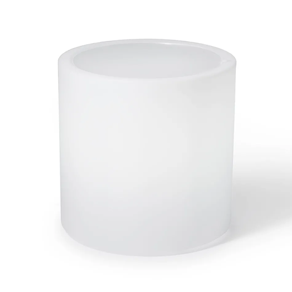 Ljust trädgårdssoffbord i vit polyeten Tillverkat i Italien - Derti Viadurini