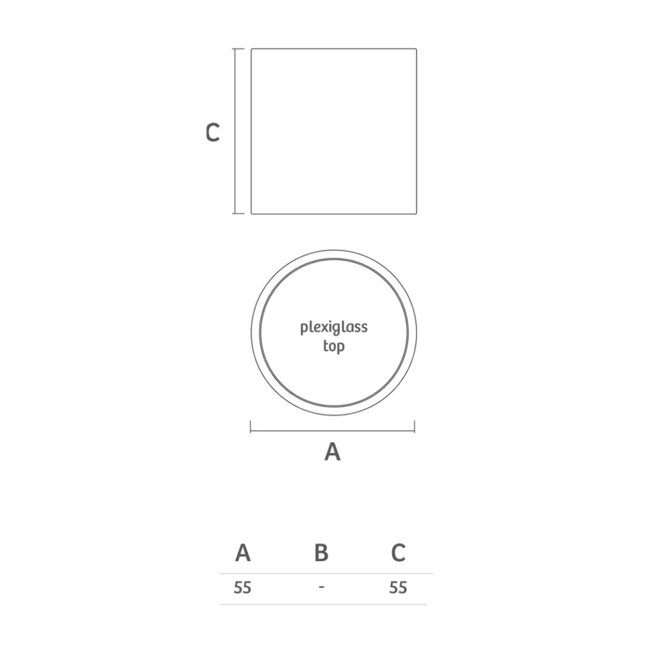 Ljust trädgårdssoffbord i vit polyeten Tillverkat i Italien - Derti Viadurini