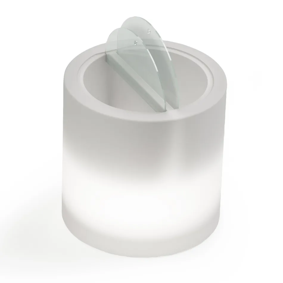 Ljust trädgårdssoffbord i vit polyeten Tillverkat i Italien - Trek Viadurini