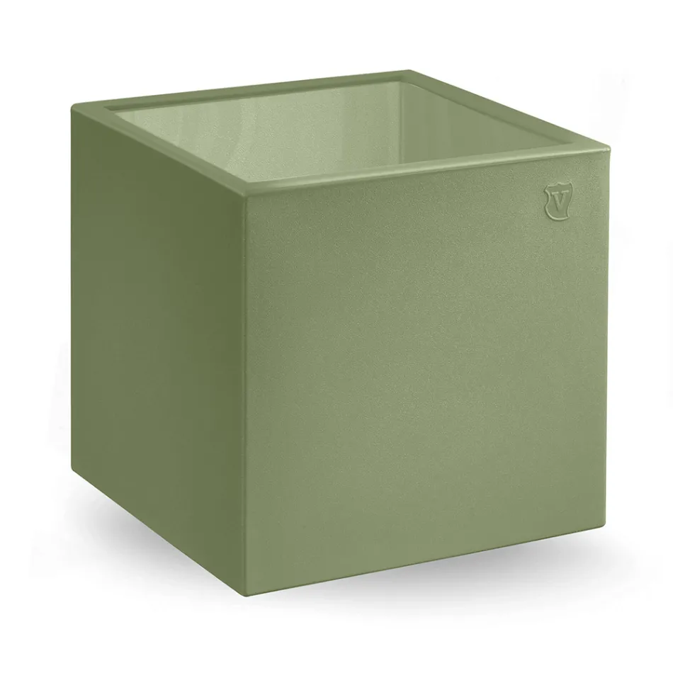 Square Garden soffbord i färgad polyeten Tillverkat i Italien - Noemi Viadurini