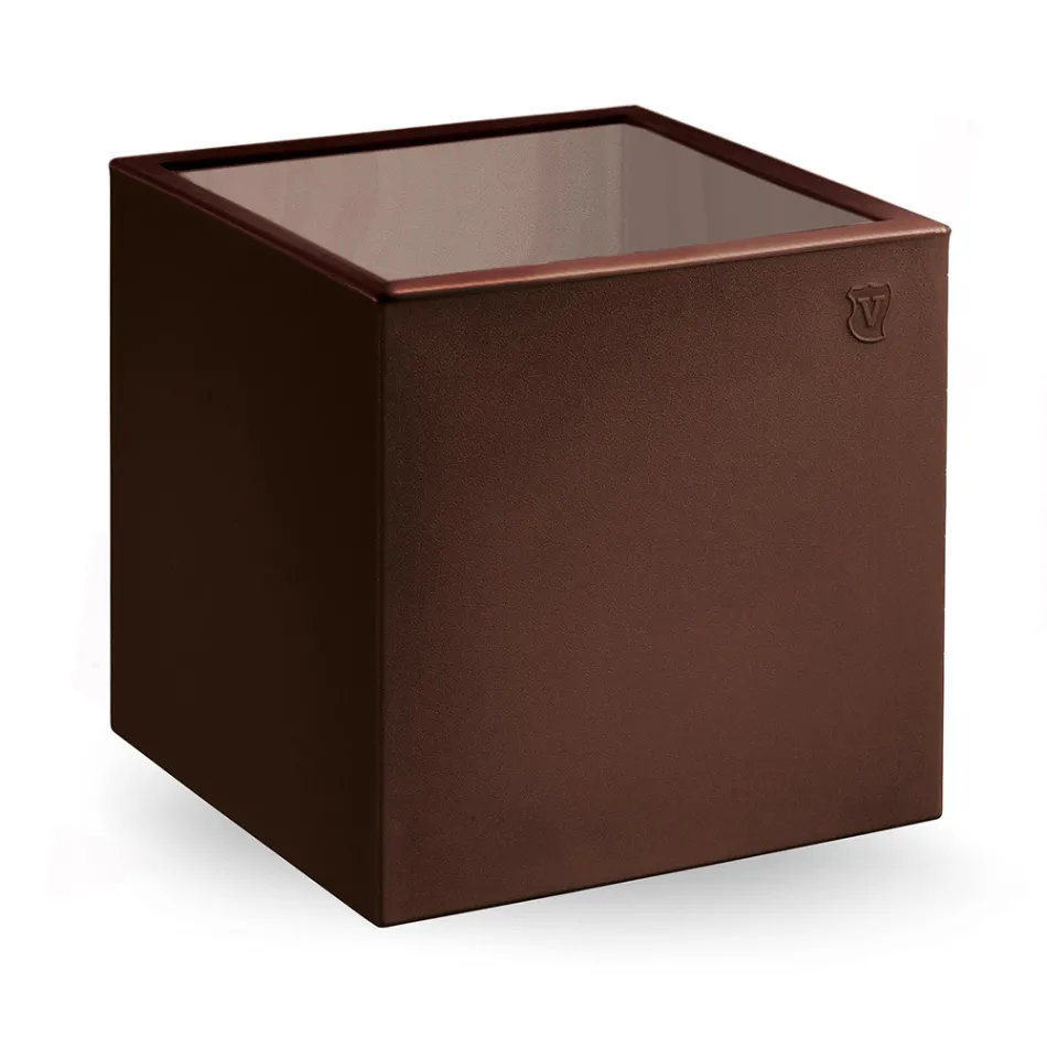 Square Garden soffbord i färgad polyeten Tillverkat i Italien - Noemi Viadurini