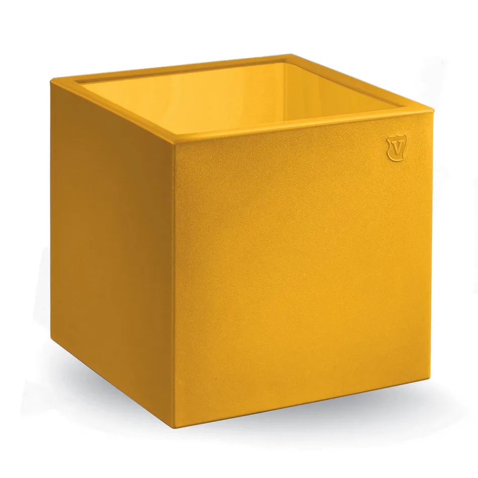 Square Garden soffbord i färgad polyeten Tillverkat i Italien - Noemi Viadurini