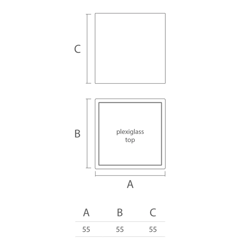 Square Garden soffbord i färgad polyeten Tillverkat i Italien - Noemi Viadurini