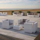 Square Garden soffbord i polyeten tillverkad i Italien - Macao Viadurini