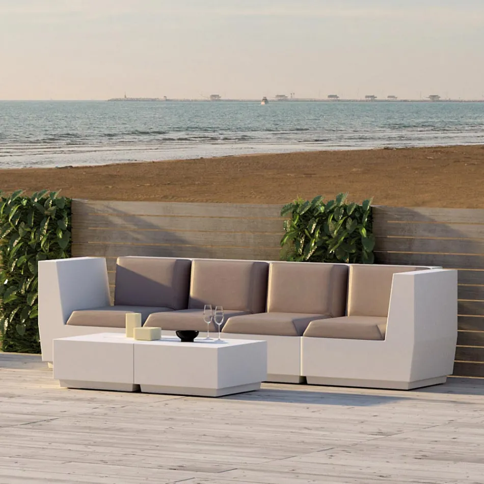 Square Garden soffbord i polyeten tillverkad i Italien - Macao Viadurini