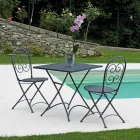 Fällbart Square Garden Soffbord i antracitgrå järn - Zoubiba Viadurini