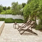 Runt trädgårdssoffbord i målad aluminium - Bahia av Varaschin Viadurini