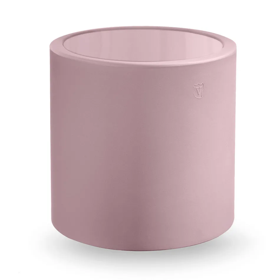 Runt trädgårdssoffbord i färgad polyeten Tillverkat i Italien - Noemi Viadurini