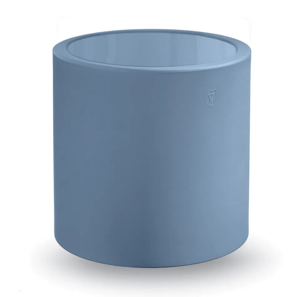 Runt trädgårdssoffbord i färgad polyeten Tillverkat i Italien - Noemi Viadurini