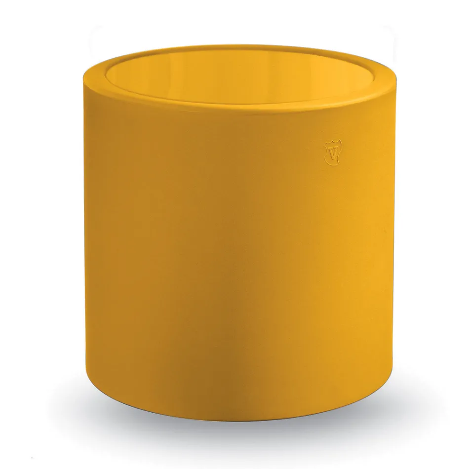 Runt trädgårdssoffbord i färgad polyeten Tillverkat i Italien - Noemi Viadurini