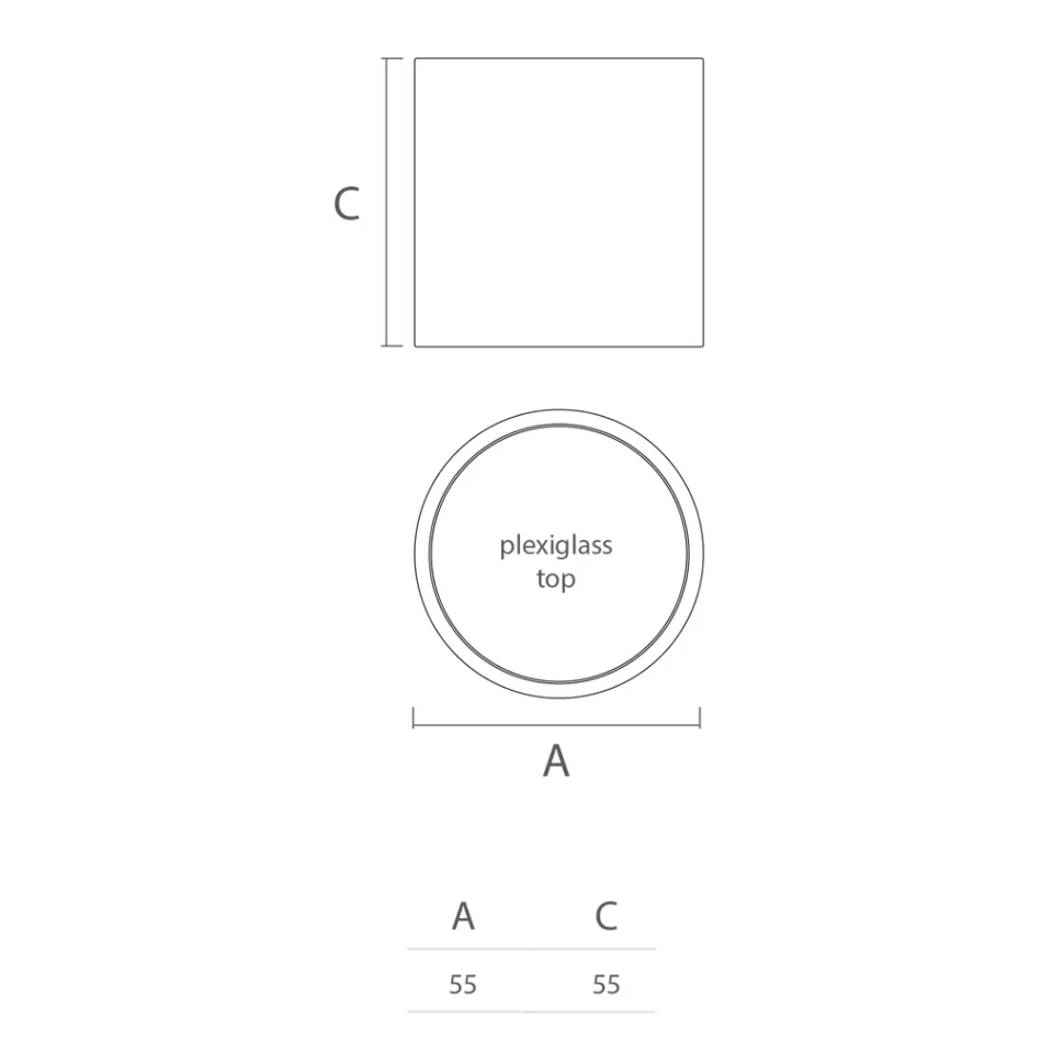 Runt trädgårdssoffbord i färgad polyeten Tillverkat i Italien - Noemi Viadurini