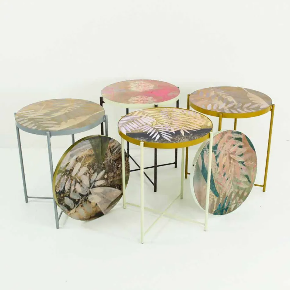 Soffbord inomhus eller utomhus med metallkonstruktion Tillverkad i Italien - Carim Viadurini