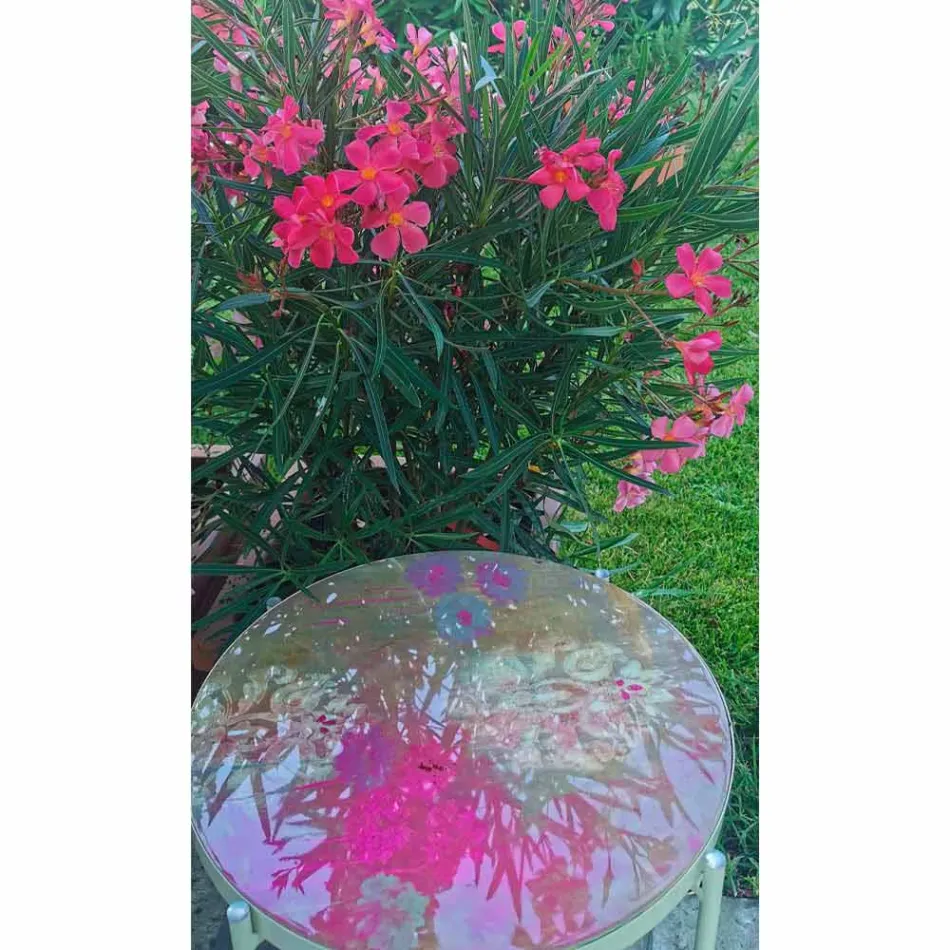 Soffbord inomhus eller utomhus med metallkonstruktion Tillverkad i Italien - Carim Viadurini