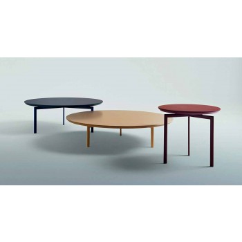 3 ben soffbord i stål och färgad träplatta - vackert