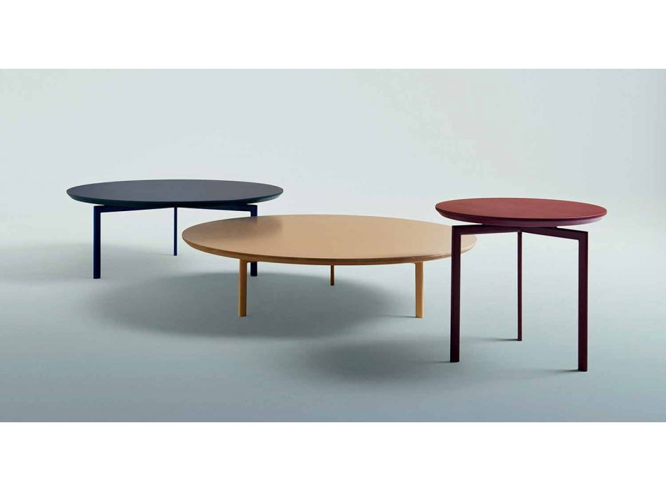 3 ben soffbord i stål och färgad träplatta - vackert