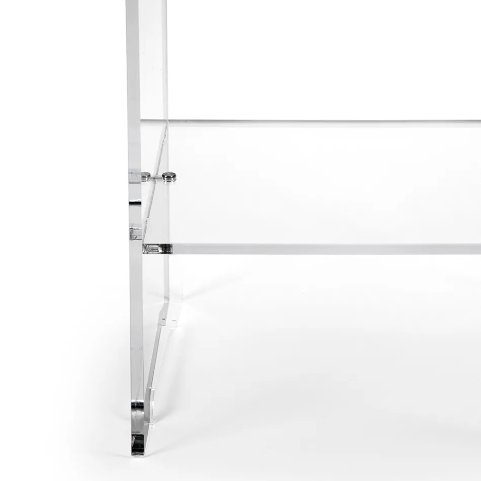 Soffbord med 1 hylla i transparent plexiglas Tillverkat i Italien - Mulan Viadurini