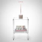 Soffbord med 1 hylla i transparent plexiglas Tillverkat i Italien - Mulan Viadurini