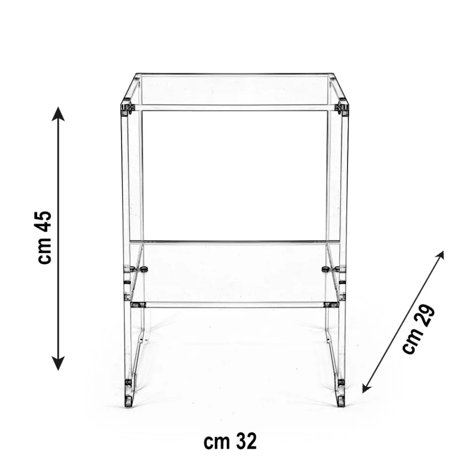 Soffbord med 1 hylla i transparent plexiglas Tillverkat i Italien - Mulan Viadurini